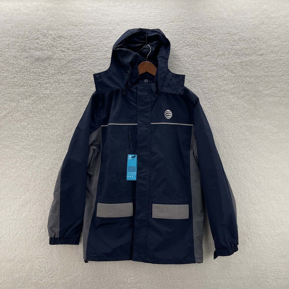 AT&T Jacket Mens Small Blue Alpine Windbreaker Reflective UHV Employee Work NWT